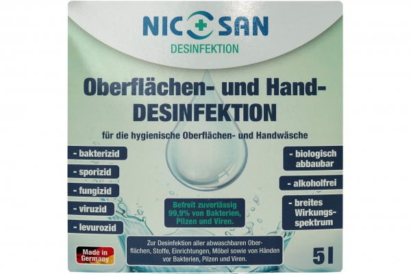 Desinfektionsmittel 5 Liter Kanister mit Silbernitrat Nicosan Flächendesinfektion