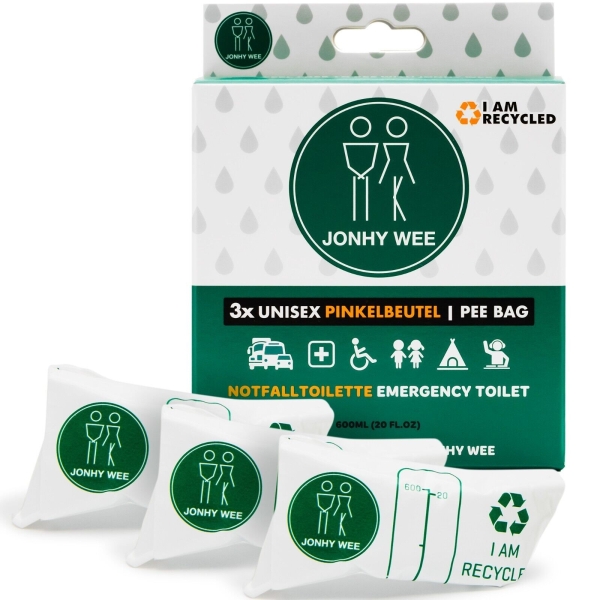 Jonhy Wee Pinkelbeutel 3er Set Not-Toilette Minitoilette